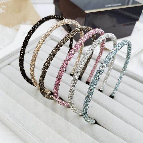 Fashion Korea Crystal Soft Headband for Women Rhinestone Hai
