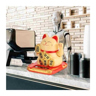 Chinese Lucky Cat Wealth Waving Shaking Hand Fortune Welcome
