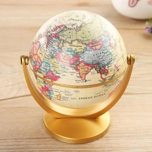 Retro Globe 360 Rotating Earth World Ocean Map Ball Antique