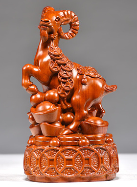 花梨木雕十二生肖摆件全实木质鼠牛虎兔龙蛇马羊猴鸡狗猪工艺品