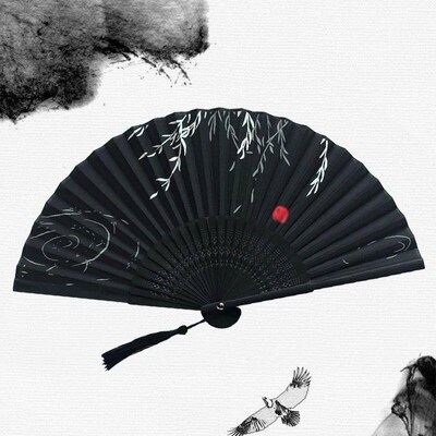 Folding Hand Fan, Retro Style Folding Fan, Birthday Gift, Fo
