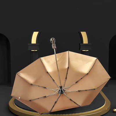 Black Devil Skull Automaticlly Umbrella Rain Women 3 Fold An