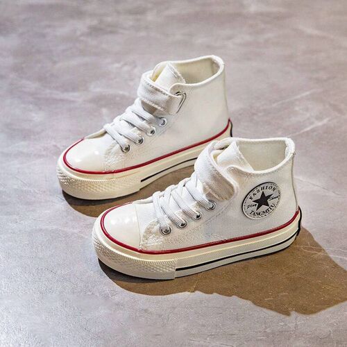 Childrens high-top canvas shoes spring new girls skate sho