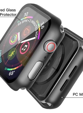 Glass + Cover For Apple Watch case 7/6/SE/5/4/3/2/1 iWatch