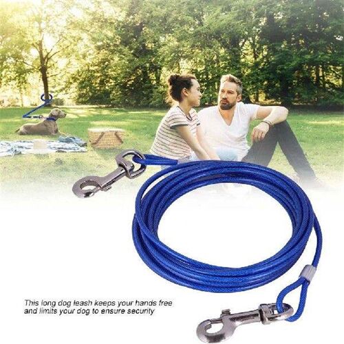 Dog Tie Out Cable Steel Wire Pet Leash Chew Proof Lead For