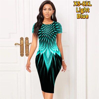 Summer New Design Printing Knee Length Skirt Women Fashion