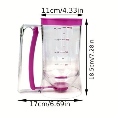 1 Pcs 900ml Batter Dispenser Hand-held Graduated Funnel Past