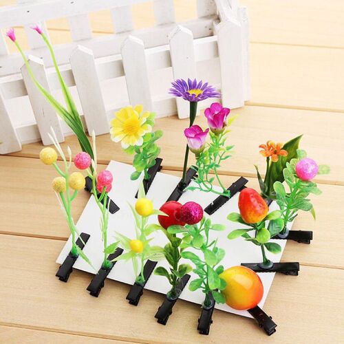 1PC Funny Show Bean Sprout Bobby Hairpin Flower Plant Hair C