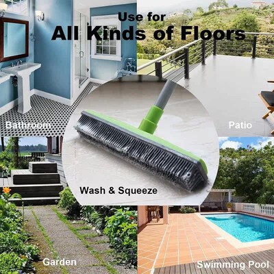 Adjustable Rubber Pet Hair Removal Broom Brush Dust Scraper