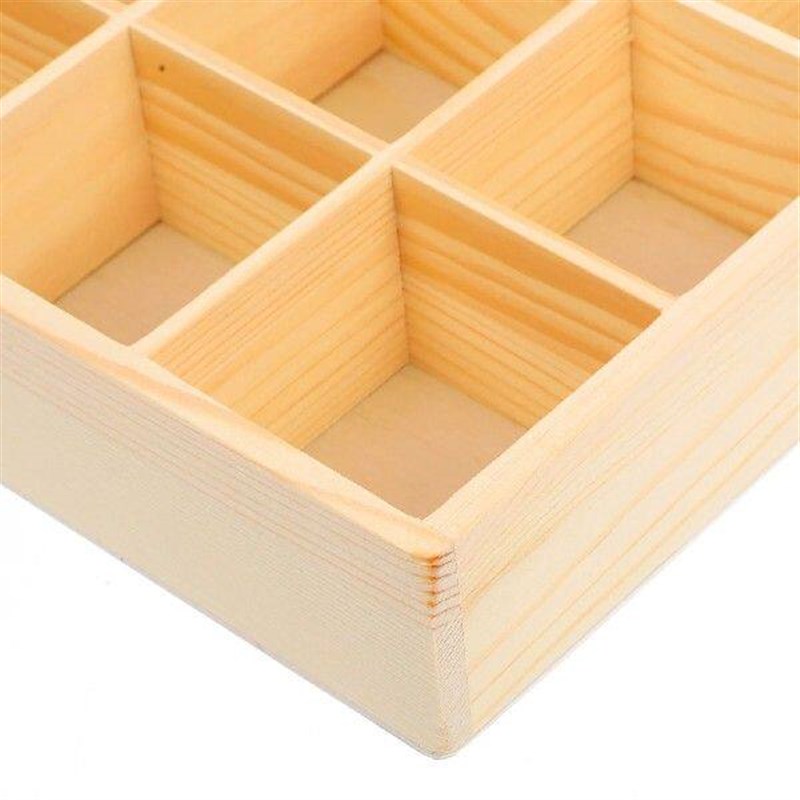 Wooden Display Box 30-compartment Sock Organizer - 实物图