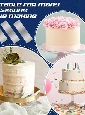 1pcs Stainless Steel Cake Scraper Double Sided Patterned Edg
