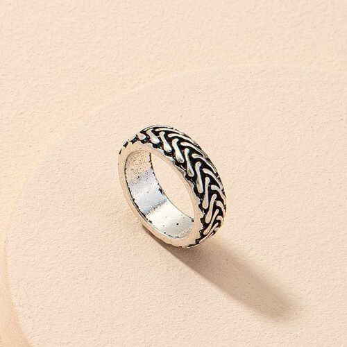 Ring ins retro texture hip hop style ring popular boho metal