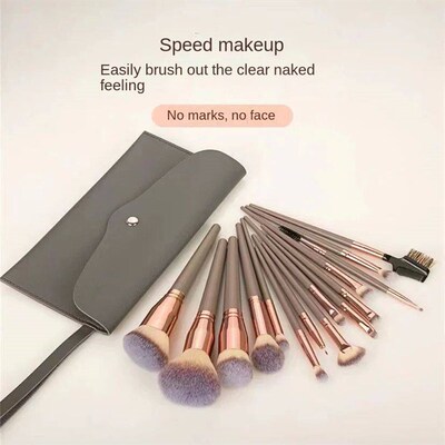 15 Soft Bristle Makeup Brush Set Loose Powder Blush Eyeshado