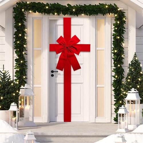 Christmas Large Bow Front Door Hanging Decor DIY New Year