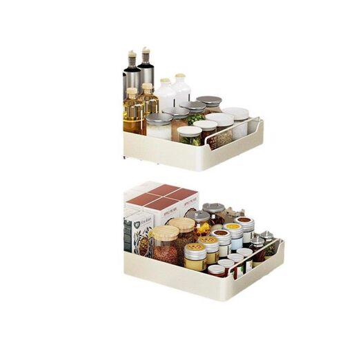 Non punching kitchen pull-out storage rack dish rack basket