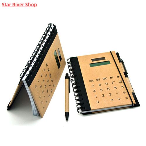 Ledger Calculator Notebook Calculator Combo with Pen Solar
