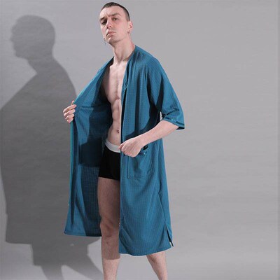 Bathrobe, womens plus size nightgown, anti glare zipper,