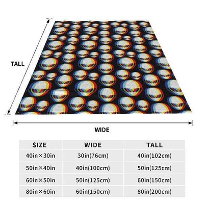 Psychedelic 3D Alien Throw Blanket for Couch Hippie Trippy
