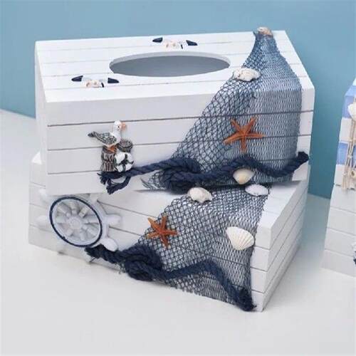 Desktop Decoration Mediterranean Style Tissue Storage Box