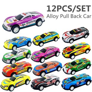 12pcs Alloy Racing Cars Model Toy Children Mini Iron Sheet C