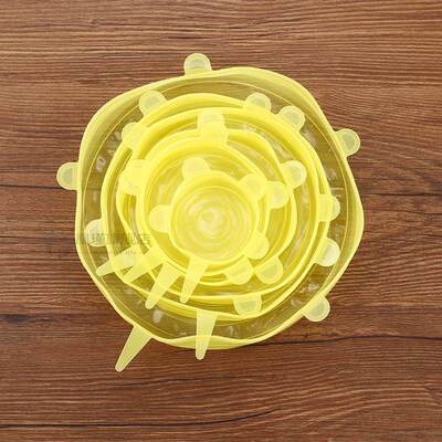 Kitchen Accessories Gadgets Silicone Food Lid 6pcs/set Stret