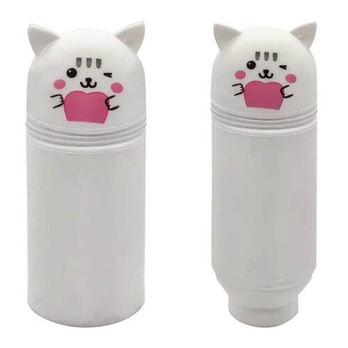 Cute Foldable Pencil Case Silicone Animal Shape Pen Containe