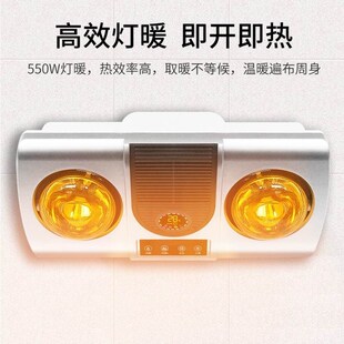头浴霸灯小太阳家用防水可打孔节能一体出租房壁挂式 灯暖挂壁墙