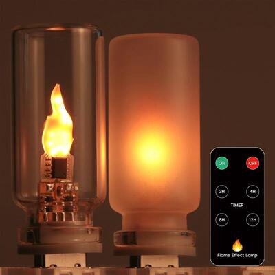 Remote Control Car USB LED Flame Type Night Light Frosted Cl