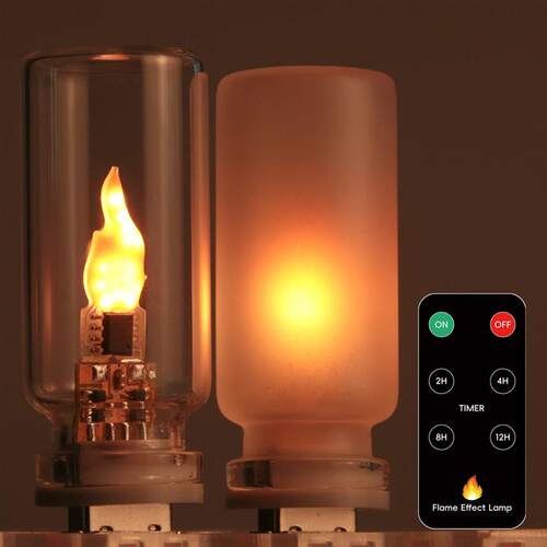 Remote Control Car USB LED Flame Type Night Light Frosted Cl