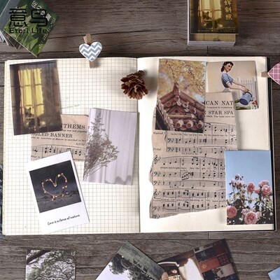 50 Sheets Vintage Paper Sticker Book Diy Diary Planner Decor