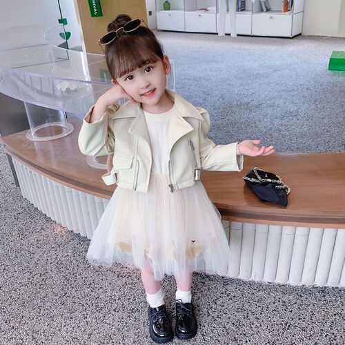 Girls Spring Autumn Sets Dress Westernstyle Leather 2Piece K