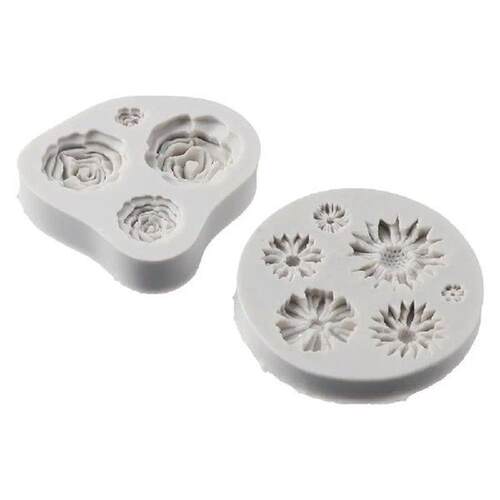 Miniature 3 Pcs Clay Molds Rose Flower Polymer Clay