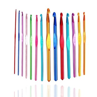 Aluminum Crochet Hooks Colored Crochet Needles Set Tools for