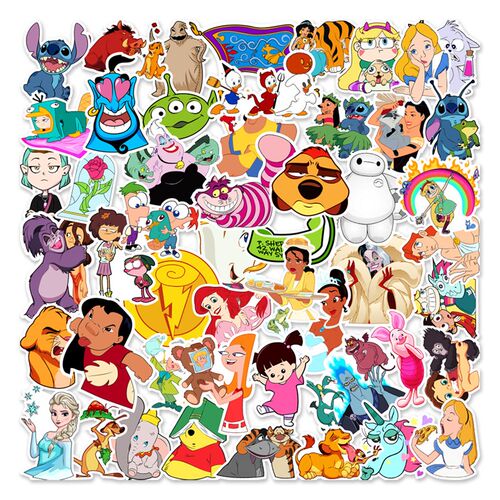 2023New 50pcs Disney Mix Cartoon Anime Stickers Graffiti