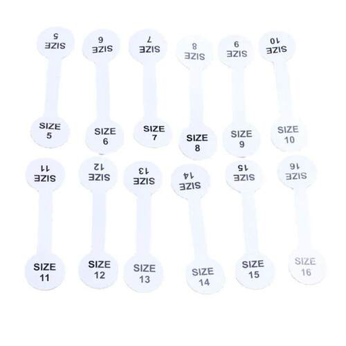 100pcs Ring Size Printed Tags Self-adhesive, glue ends adhes