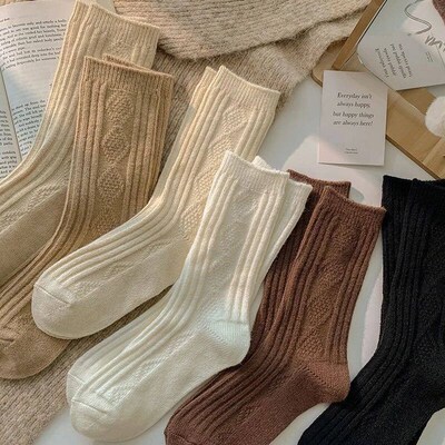 3 Pairs/Lot New Cashmere Wool Socks Womens Winter Thicken W