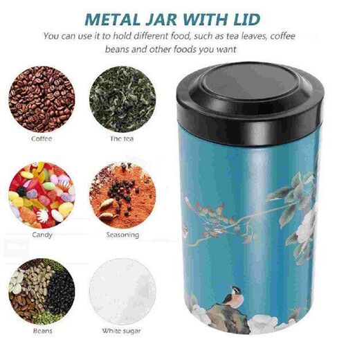 Tinplate Tea Snack Holder Cereal Container Metal Coffee