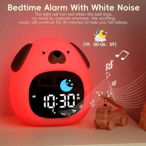 Alarm Clock for Kids Puppy-Shape Toddler Sleep Training Cloc