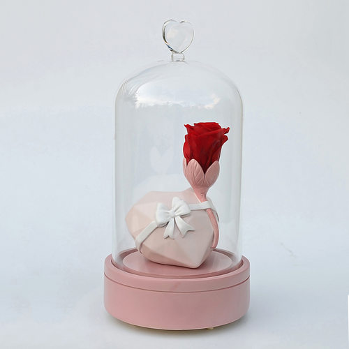 Eternal flower love music bell resin ornament Valentines Da