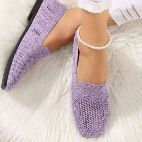Solid Color Square Toe Mesh Loafers Shallow Women Flats Shoe