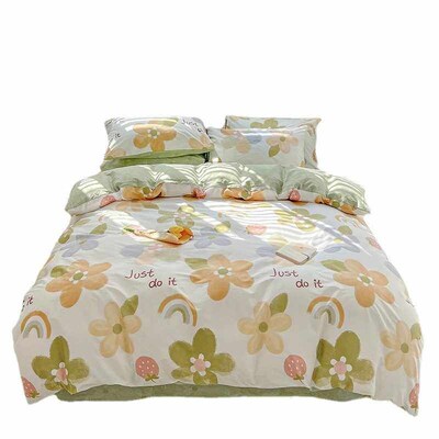 Cotton Four-piece Set Ins Flower Quilt Cover Cotton Bed Shee