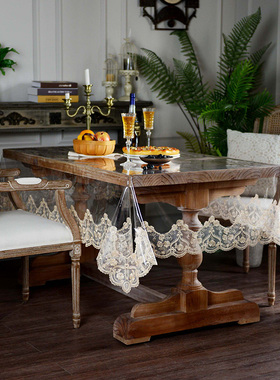 PVC桌布防水防油桌垫免洗茶几布水晶板软玻璃盖布 蕾丝餐桌布