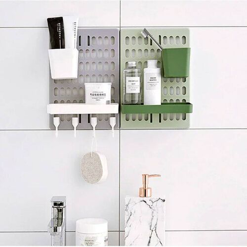 Hole Board Wall Shelf Hooks Self-adhesive Storage Rak Desk O