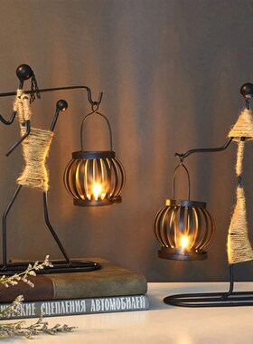 Nordic Creative Metal Candlestick Abstract Character Sculptu