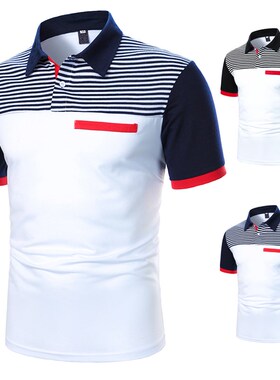 Men  Men Shirt Short Sleeve  Shirt Stripe  New Clothing Summ