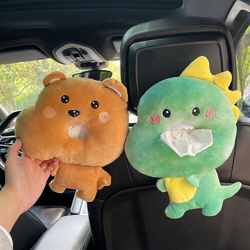 Cute Cartoon Car Tissue Box Creative Short Plush Tissue Box