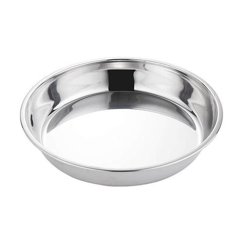 Stainless steel round plate large flat baking bowl tray