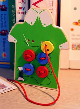 kids montessori educational toys children beads lacing board