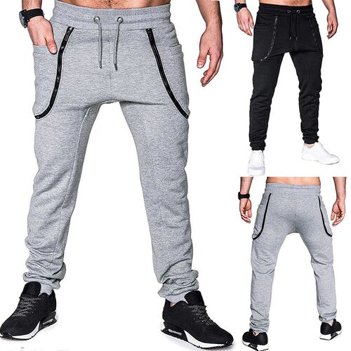 Mens wear, strapped, casual pants, fashion zipper, stitched