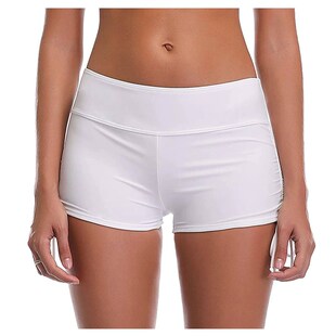 Womens Swim Shorts High Waist Sides Drawstring Sretch Spor